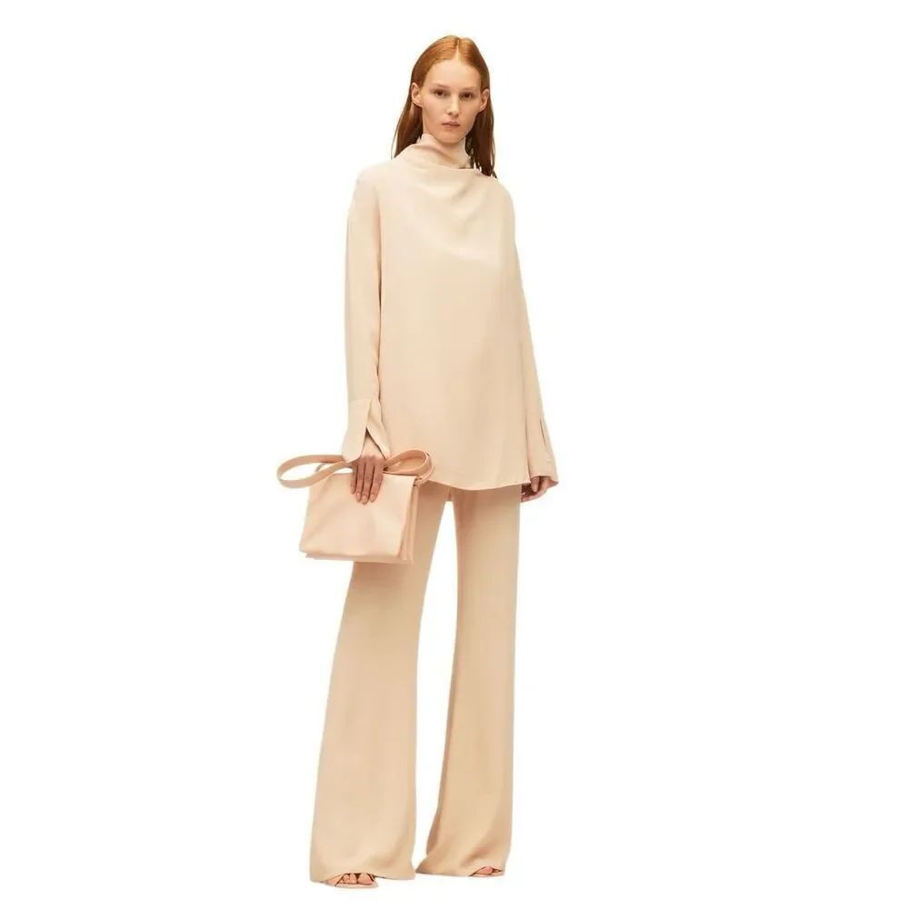 Zara Limited edition Studio Collection flowy long flare/ wide leg blush pants